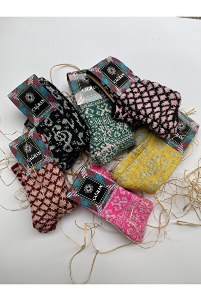 çorapdunyam جوارب حرارية من الصوف المنسوج 6 قطع بألوان مختلطة للنساء (يمكن شح...