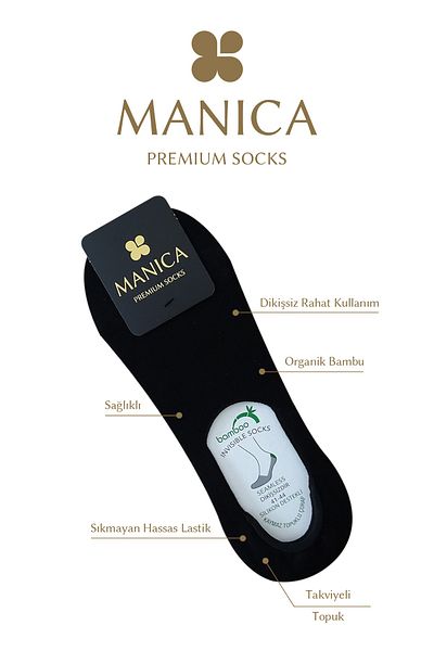 MANICA Мъжки бамбукови балерини - черни