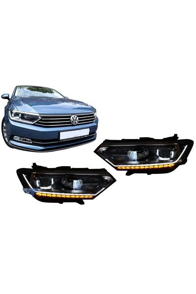 APEXİ Vw Passat B8 2015.2018 Highline View Led Headlight Assembly with Sliding Signal