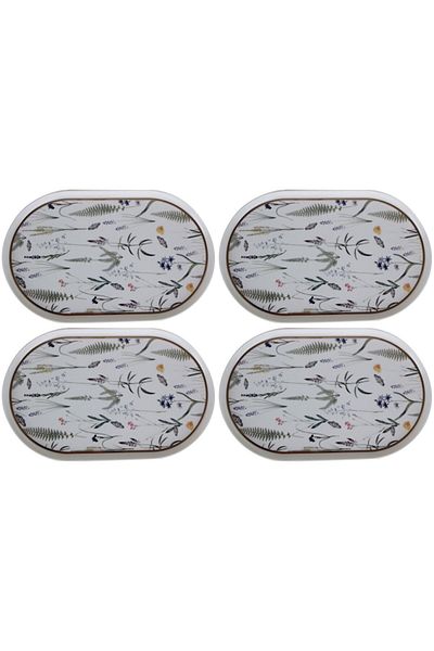 Porland Botanical Boat Plate 32cm Set of 4 04alm005058