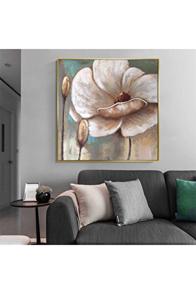 Markazip Altın Metal Çerçeveli Kanvas Tablo 90x90cm Kod: Lk467-a