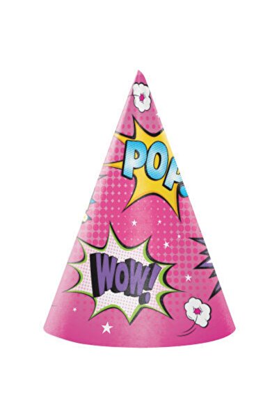parti sürprizi Pălărie cu temă Superhero Girl 8 buc