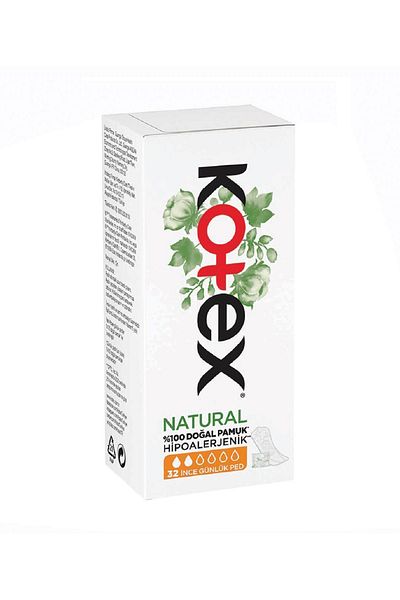 Kotex Brand: Natural Thin Daily Pads 32 Pack Category: Sanitary Pads