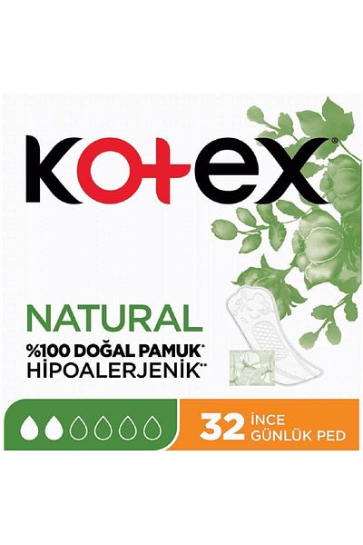 Kotex Brand: Natural Thin Daily Pads 32 Pack Category: Sanitary Pads