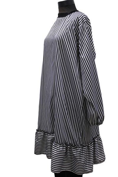 eflin Women's Hijab Clothing Tunic Black White Combed Cotton Viscose