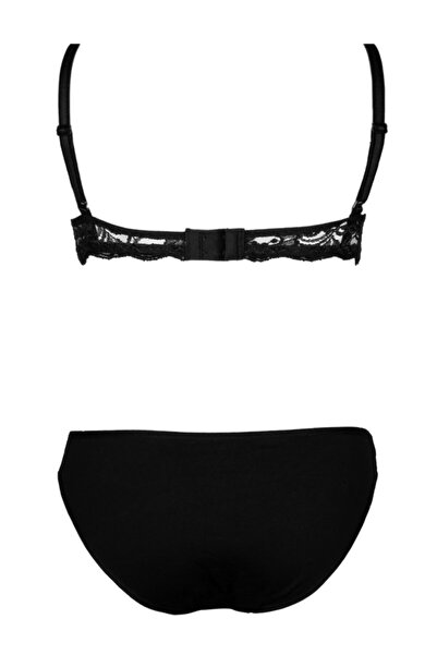 Alışveriş Meydanı Σετ σουτιέν και εσώρουχα με μαύρο δαντέλα με επένδυση