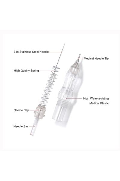 ROSEVELT Kalıcı Makyaj Iğnesi ( 0,16 Mm ) 1 Adet 1r Vidalı Contalı Metal Uçlu