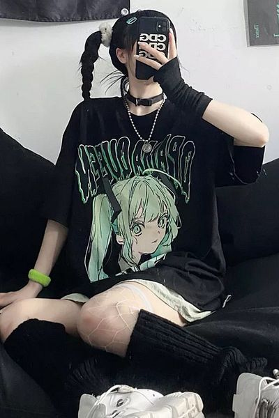 Köstebek Anime Harajuku Gothic Cool Girl Unisex T-shirt