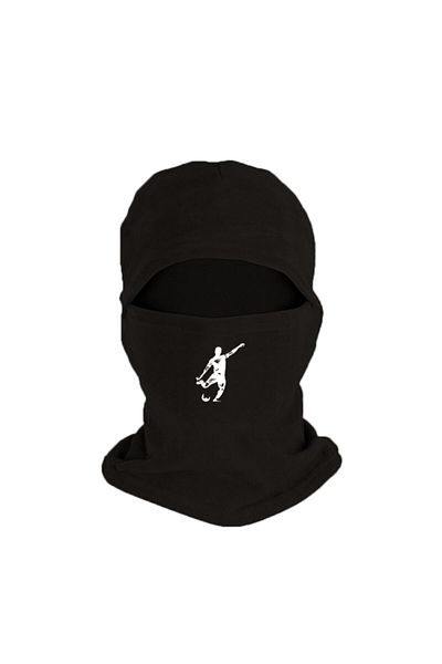herotasarım Black Football Printed Fleece Snow Mask - Bll2737