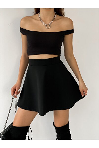 ladyzey Fusta neagră mini clopot de damă