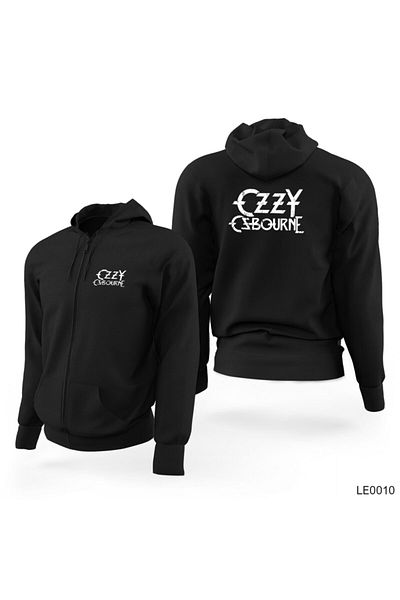 Z zepplin Черен суитшърт с качулка и цип Ozzy Osbourne Limited Edition