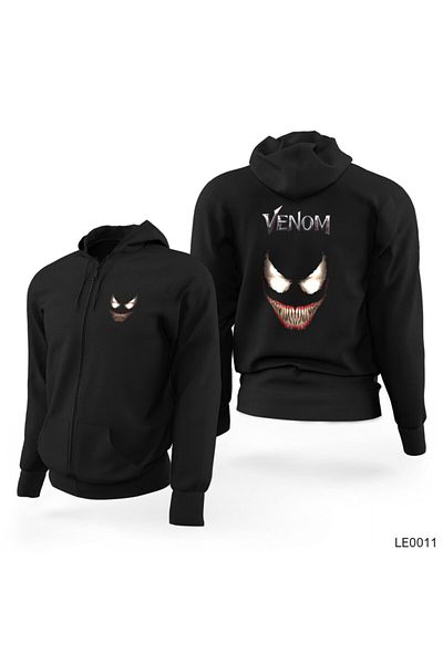 Z zepplin Черен суитшърт с качулка и цип Venom Limited Edition