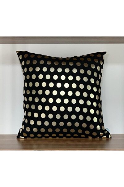 KIRLENTİM Μαύρο φόντο πουά χρυσό φύλλο μαξιλαροθήκη