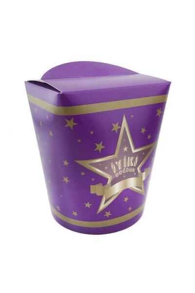 Acar Süs علبة ذرة مكونة من 8 قطع مع غطاء بيضاوي مطبوع عليه نجمة عيد ميلاد سعيد