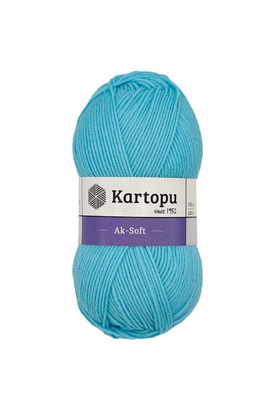 Kartopu Ak-soft Hand Knitting - Κλωστή κλωστής, Μαλλί Κωδικός χρώματος: K502-Sky Blue