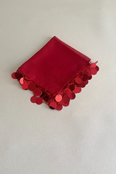 ZEYMERADE Kırmızıya Kırmızı Lüks Şifon Halay Mendili 1 Adet