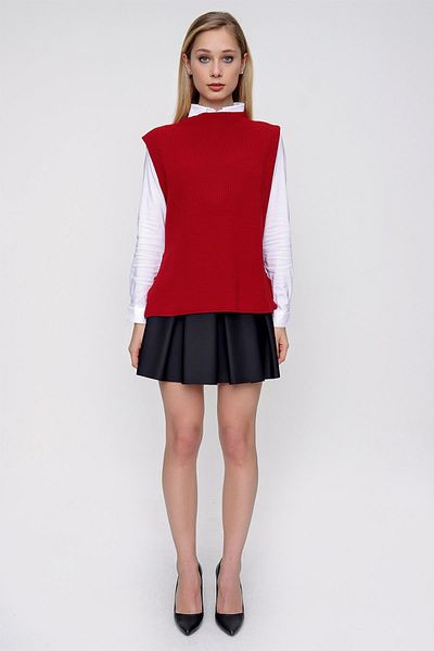 CHUBA Women's Side Tie Knitwear Sweater Red 22wk252