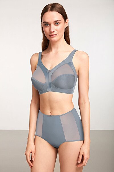 Kom Σουτιέν χωρίς καλώδια και χωρίς επένδυση εφέ σύσφιξης Γκρι (2 τεμάχια)