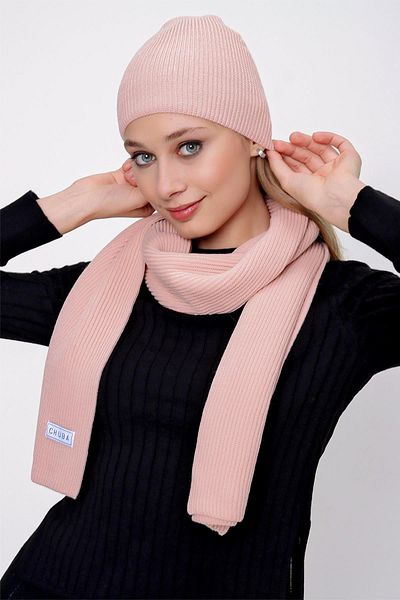 CHUBA Women's Thessaloniki Knitwear Scarf and Beret Set Powder 22wk270