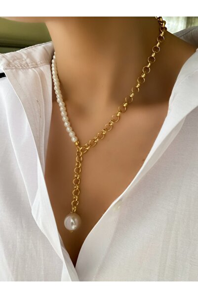 Lucky Designs Iri Inci Halkalı Zincir Tasarım Dekolte Kolye