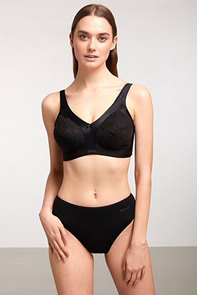 Kom Barbara Sutien de adunare fără sârmă și fără cupe, negru (pachet de 2)