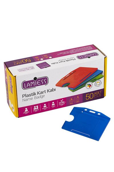 Lamiess Lms 214 Horizontal Plastic Card Container Blue 50 Pieces