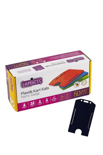 Lamiess Lms 217 Vertical Plastic Card Container Black 50 Pieces