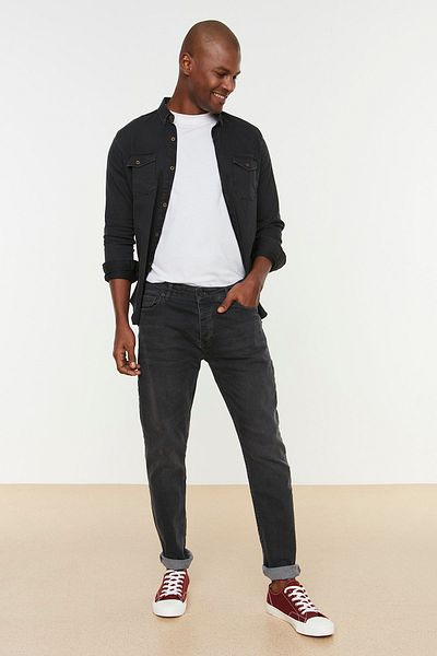 Trendyol Collection Τζιν TMNAW20JE0401 Model Grey Slim Fit