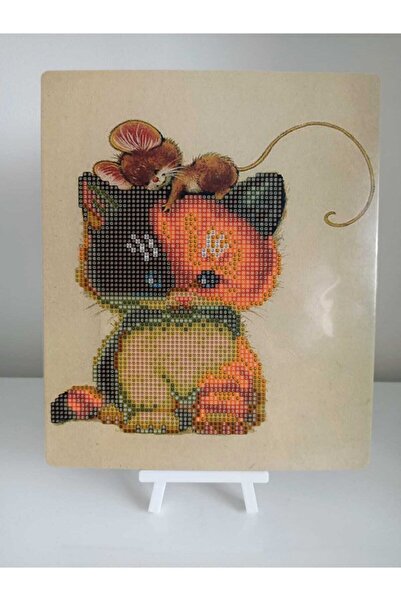 MENTAŞ Boncuklu Taşlı Mozaik Elmas Goblen Pano Tablo Resim Puzzle Dıamond Paıntıng Ebat 21x25 Çocuk Modeli