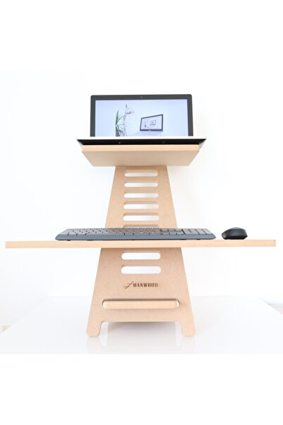 Hanwood Ayakta Çalışma Standı - Laptop Standı - Notebook Standı - Ahşap - Agbs