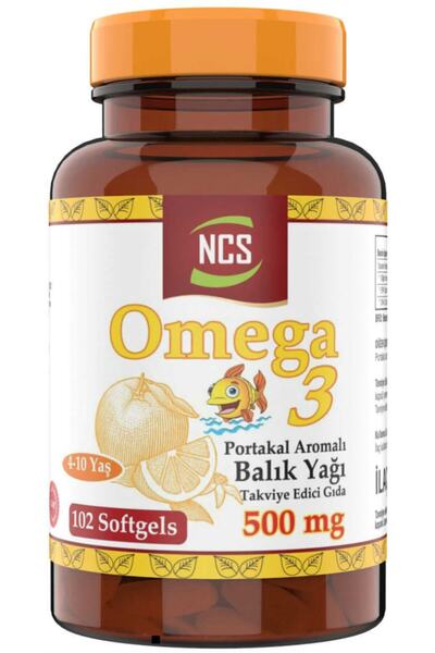 NCS Omega 3 Balık Yağı 500 Mg 102 Softgel Portakal Aromalı 4-10 Yaş Kullanabilir
