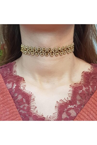 Handmade By HLY Handmade Gold Detailed Choker Necklace