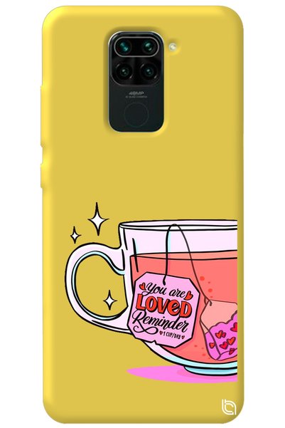 WANNA PROTECT Xiaomi Redmi Note 9 Yellow Color Premium Velvet Inside Tea Patt...