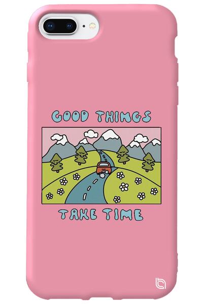 WANNA PROTECT iPhone 7 Plus Pink Color Premium Velvet Inside Take Time Patter...
