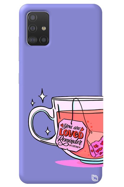 WANNA PROTECT Samsung A71 Lilac Colored Premium Velvet Inside Tea Patterned S...