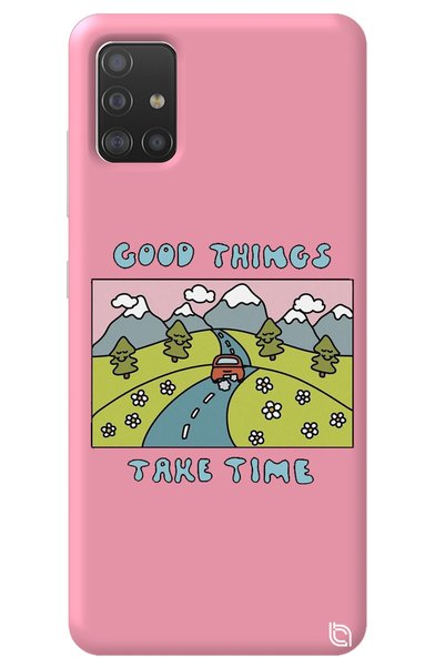 WANNA PROTECT Samsung A71 Pink Color Premium Velvet Inside Take Time Patterne...