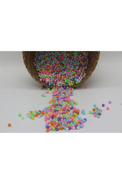Hobimos 8mm Pastel Mixed Color Round Plastic Beads - 25gr, ~95pcs Jewelry Making Beads