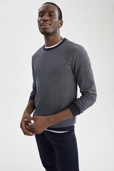 DeFacto Slim Fit Crew λαιμόκοψη μακρυμάνικο Basic T-shirt