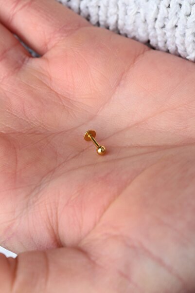 Vilma Aksesuar Cerrahi Çelik Tragus Ve Helix Piercing (6mm) Gold Renk