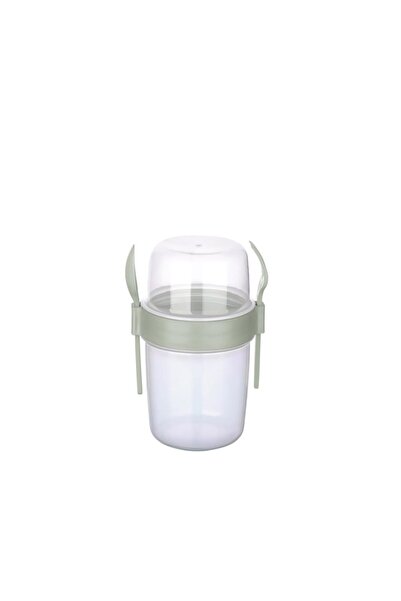 Titiz علبة موسلي تيك آند جو مع ملعقة وشوكة 1100 مل أخضر