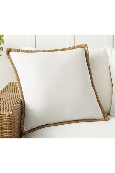 EACHTOME Straw Detailed Throw Pillow Cover