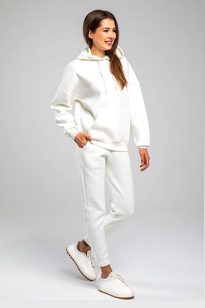 Machetta Women's Ecru Colored 3 Thread Fleece Tracksuit Set