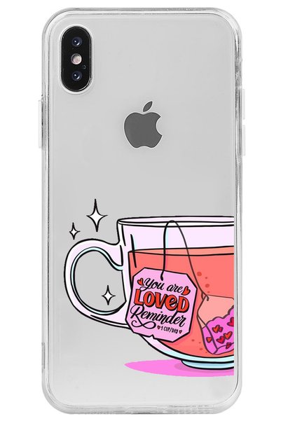 WANNA PROTECT iPhone XS Tea Patterned Transparent Silicone Phone Case