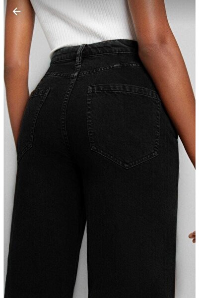 Ramrod Moore Fadeless Black Lycra Super High Waist Loose Jeans Palazzo Trousers Wide Leg Denim