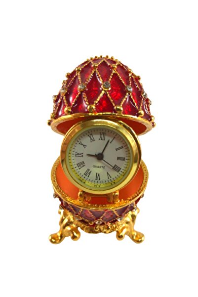 ArtemisDükkan Faberge Yumurta Taşlı Saat 6 Cm