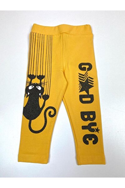 Sparrow Laurel Kız Çocuk Good Bye Kedi Baskılı Şardonlu Içi Polar Tayt