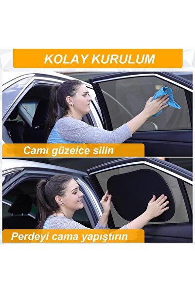 Ankanorm Araç Arka Yan Cam Güneşlik Vantuzlu Oto Perde Seti Araç Perdesi (2 ADET)