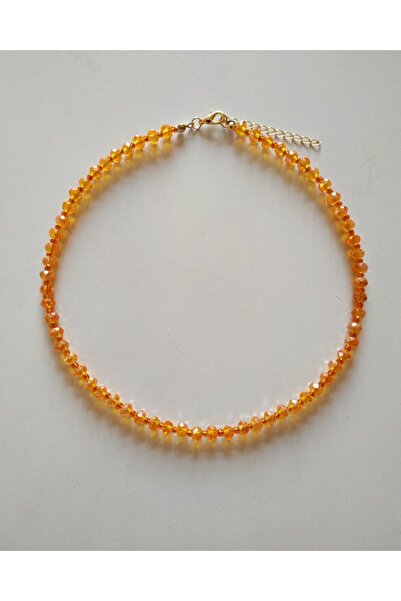 Fata Morgana Accessory Turuncu Boncuklu Kristal Kolye