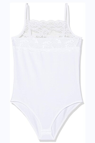 Hepsine Rakip Kadın İp Askılı Body Geniş Dantelli Kancalı Çıtçıtlı Pamuklu Atlet