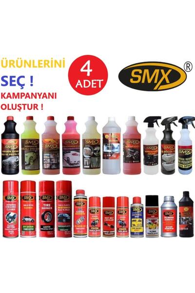SMX Araç Bakım Seti - Kendi Setini Oluştur Kampanyası - 4 Adet Ürünü Kendin Belirle